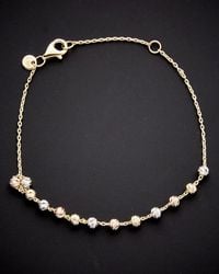 Italian Gold - 14k Italian Tri-tone Bead Station Bracelet - Lyst
