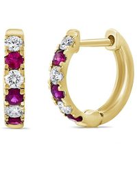 Sabrina Designs - 14K 0.56 Ct. Tw. Diamond & Ruby Huggie Earrings - Lyst