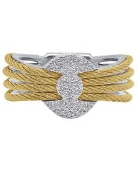 Alor - Classique 18k & Stainless Steel 0.12 Ct. Tw. Diamond Cable Ring - Lyst