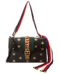 Gucci - Sylvie Small Bee & Star Leather Shoulder Bag - Lyst