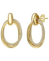 Genevive Jewelry - 14k Over Silver Cz Drop Earrings - Lyst