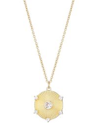 Adornia - 14K Plated Fluted Disc Pendant Necklace - Lyst