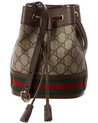 Gucci - Ophidia Mini GG Supreme Canvas & Leather Bucket Bag - Lyst