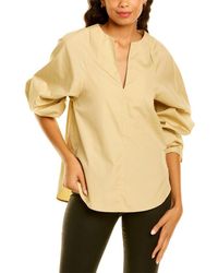 Vince Shaped V-neck Popover Top - Yellow