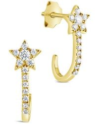 Sterling Forever - 14k Over Silver Star Jacket Earrings - Lyst
