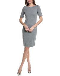St. John - Milano Knit Elbow-sleeve Wool-blend Sheath Dress - Lyst