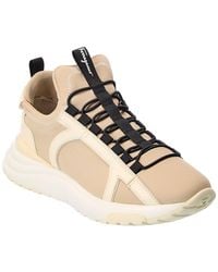 Ferragamo - Salvatore Gancini Leather-Trim Sneaker - Lyst