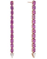 Forever Creations USA Inc. - Forever Creations 14k Rose Gold 7.15 Ct. Tw. Diamond & Pink Sapphire Earrings - Lyst
