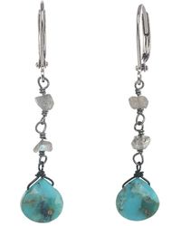 Rachel Reinhardt Jewelry - Plated Silver Turquoise Drop Earrings - Lyst