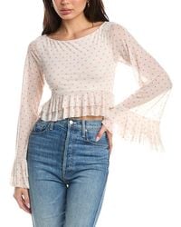 AFRM - Inaya Ruffle Sleeve Crop Top - Lyst