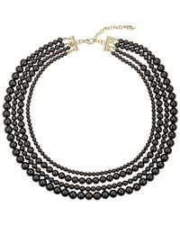 Eye Candy LA - Onyx Beaded Multi Layer Drop Collar Necklace - Lyst