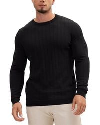 Ron Tomson - Slip-Stitch Crew Neck Long Sleeve Sweater - Lyst