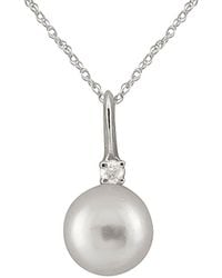 Masako Pearls - Splendid Pearls 14k Diamond & 8-8.5mm Akoya Pearl Necklace - Lyst