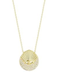 Sphera Milano - 14k Over Silver Cz Evil Eye Necklace - Lyst