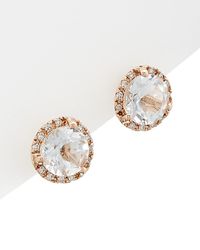 Diana M. Jewels - Fine Jewelry 14k Rose Gold 3.10 Ct. Tw. Diamond & White Topaz Studs - Lyst