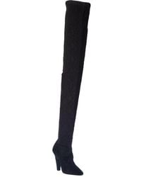 Saint Laurent - 68 110 Canvas Over-the-knee Boot - Lyst