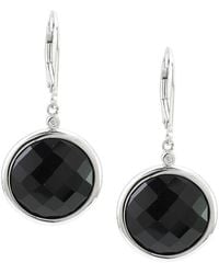 Gemstones - 0.01 Ct. Tw. Diamond & Onyx Drop Earrings - Lyst