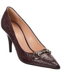 Gucci - 90 Gg Horsebit Leather Pump - Lyst