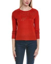 Sofiacashmere - Bow Embellishment Wool & Cashmere-Blend Sweater - Lyst