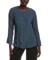 Eileen Fisher - Petite Round Neck Silk Shirt - Lyst