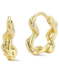 Sphera Milano - 14K Over Cz Twisty Snake Huggie Earrings - Lyst