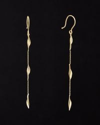 Italian Gold - 14k Triple Twist Leaf Drop Earrings - Lyst