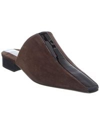 Ferragamo - Suede & Patent Mule - Lyst