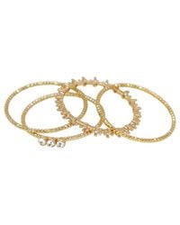 Ettika - 18K Plated Set Of 4 Dainty Stackable Rings - Lyst