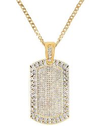Stephen Oliver - 18k Plated Cz Tag Necklace - Lyst