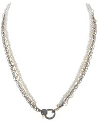 Margo Morrison - Vermeil Diamond & Pearl Necklace - Lyst