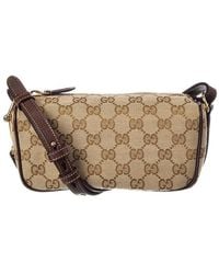 Gucci - Half Horsebit GG Canvas & Leather Mini Bag - Lyst