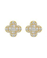 Diana M. Jewels - Fine Jewelry 14k 1.30 Ct. Tw. Diamond Flower Studs - Lyst