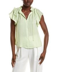 DKNY - Ruffle Neck Top - Lyst