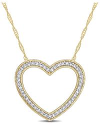 Rina Limor - 14k 0.23 Ct. Tw. Diamond Heart Necklace - Lyst