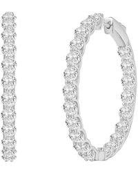 Rachel Glauber - Plated Cz Hoop Earrings - Lyst