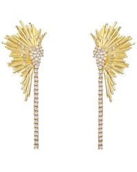Rachel Glauber - 14K Plated Cz Statement Earrings - Lyst