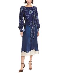 Marchesa - Printed Georgette Midi Dress - Lyst