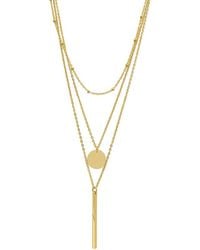 Adornia - 14k Plated Layered Pendant Necklace Set - Lyst