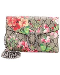 Gucci - Blooms Print Gg Coated Canvas Dionysus Chain Wallet Small (Authentic Pre-Loved) - Lyst