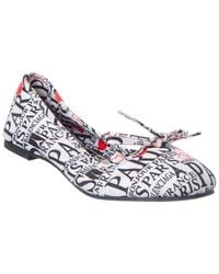 Balenciaga - Logo Satin Ballet Flat - Lyst