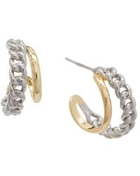 Juvell - 18K Plated Double Row Link Earrings - Lyst