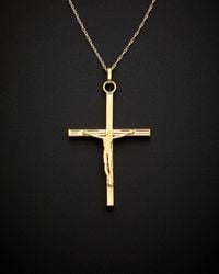 Italian Gold - 14k Crucifix Pendant Necklace - Lyst