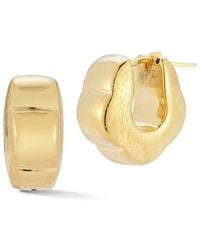 Sphera Milano - 14k Over Silver Hollow Flower Chunky Hoops - Lyst