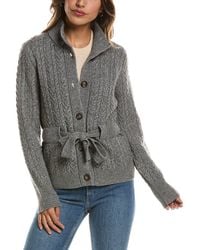 Forte - Military Cable Wool & Cashmere-Blend Cardigan - Lyst
