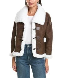 La Fiorentina - Cropped Faux Fur Jacket - Lyst