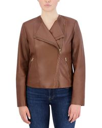 Cole Haan - Cole Hann Asymmetrical Leather Jacket - Lyst