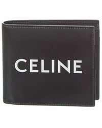 Celine - Logo Leather Bifold Wallet - Lyst