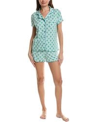 THREAD & STITCH - 2pc Notch Collar Top & Short Pj Set - Lyst