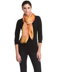 Saachi - Orange Chevron Print Scarf - Lyst