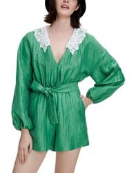 Maje - Linen-blend Romper - Lyst